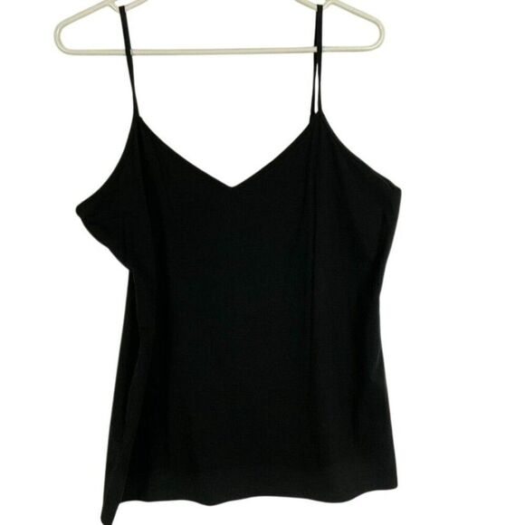 NWT Ann Taylor Factory Camisole Tank top, Black, XL, 95% Cotton/5% Spandex - Picture 1 of 7